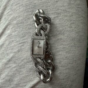 Swarovski Silver Crystal Chain Bracelet Watch